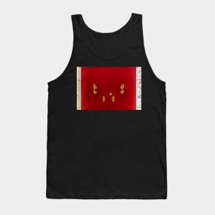 Red wooden door with golden vintage knockers Tank Top